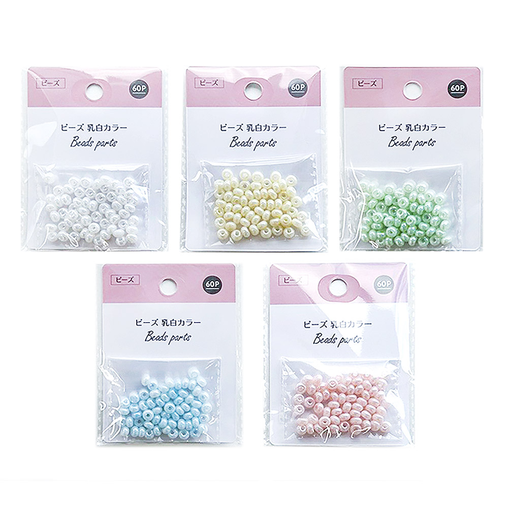 ビーズ 60P 乳白カラー 直径5MM BEZ-58
