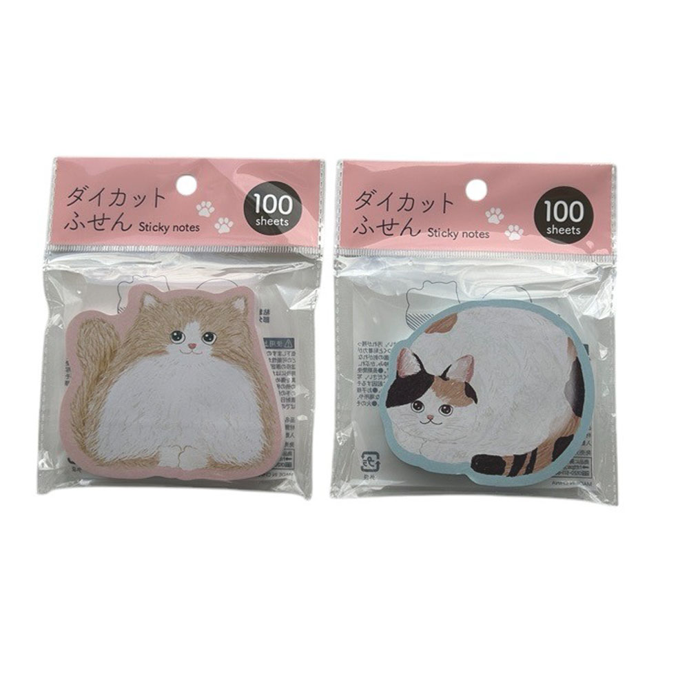 紙付箋 100枚 ダイカット ねこ FUS-38