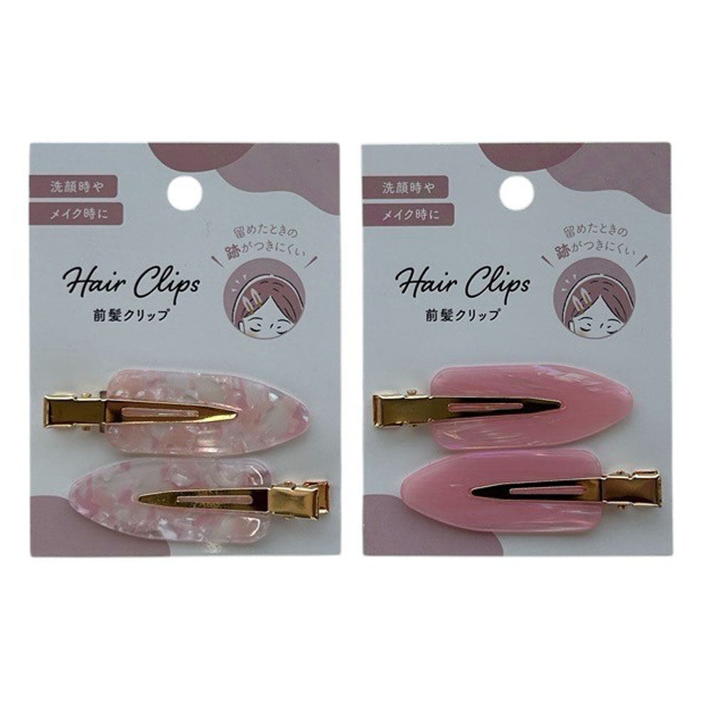 前髪クリップ 2P ピンクマーブル FHC-7